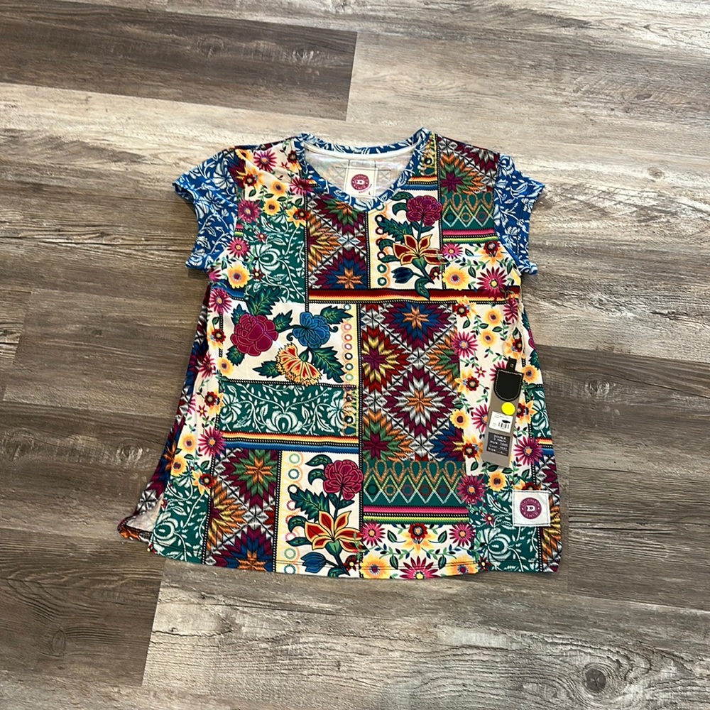 Multicolored multi print shirt size Large